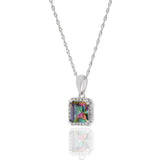 14KT White Gold Mystic Topaz And Diamond Necklace