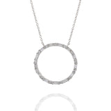 14KT White Gold Circle Diamond Pendant