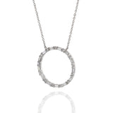 14KT White Gold Circle Diamond Pendant