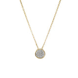 14KT Yellow Gold Round Bezel Cluster Diamond Necklace