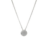 14KT White Gold Diamond Circle Cluster Pendant