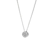 14KT White Gold Diamond Circle Cluster Pendant