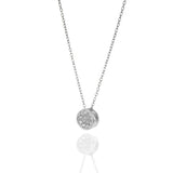 14KT White Gold Diamond Circle Cluster Pendant