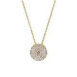 14KT Yellow Gold Round Cluster Diamond Pendant Necklace