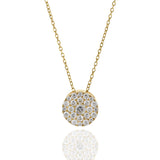 14KT Yellow Gold Round Cluster Diamond Pendant Necklace