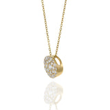 14KT Yellow Gold Round Cluster Diamond Pendant Necklace