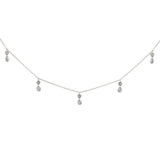 14KT White Gold Dangling Diamond Necklace