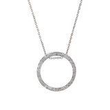 14KT White Gold Circle Diamond Pendant