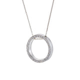 14KT White Gold Circle Diamond Pendant