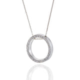 14KT White Gold Circle Diamond Pendant