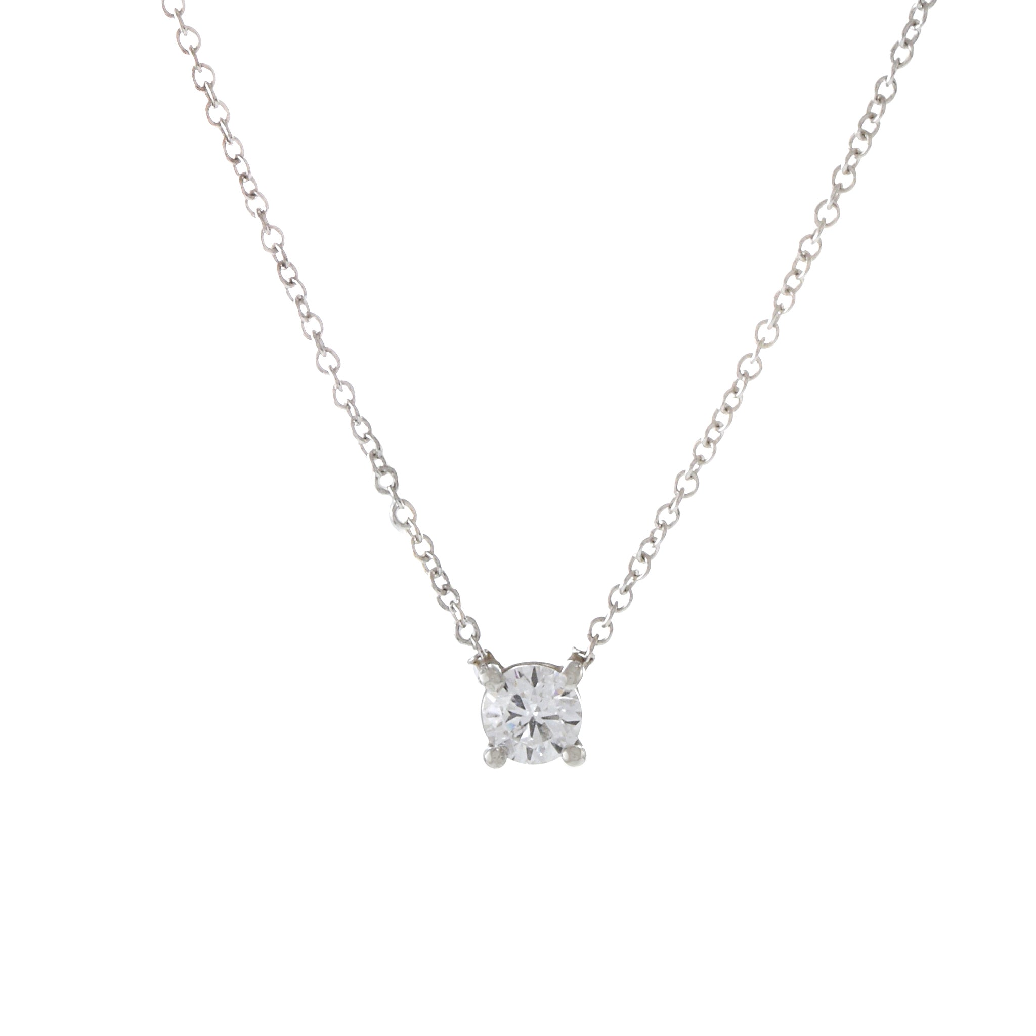 14KT White Gold 0.25CT Round Brilliant Diamond Necklace