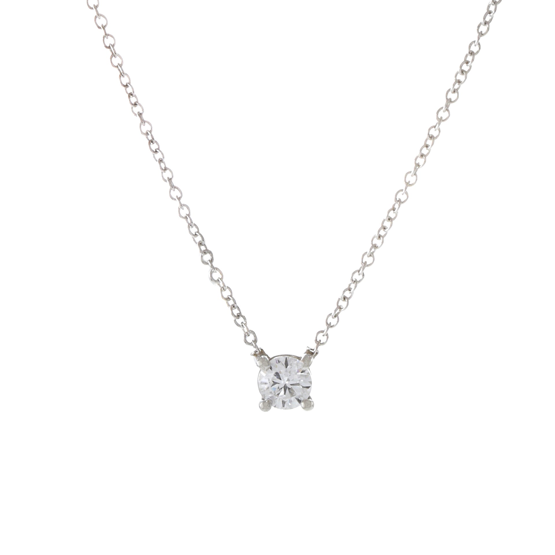 14KT White Gold 0.25CT Round Brilliant Diamond Necklace