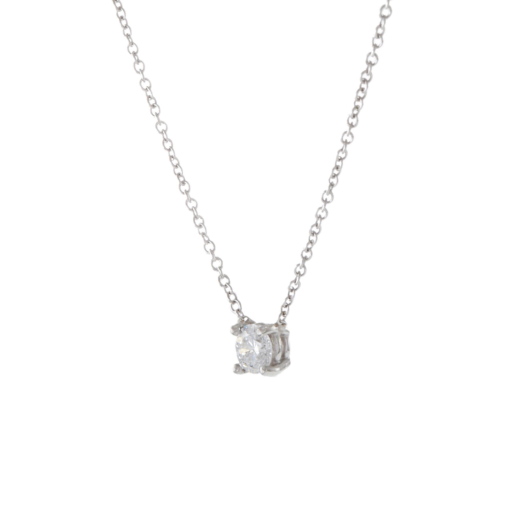 14KT White Gold 0.25CT Round Brilliant Diamond Necklace