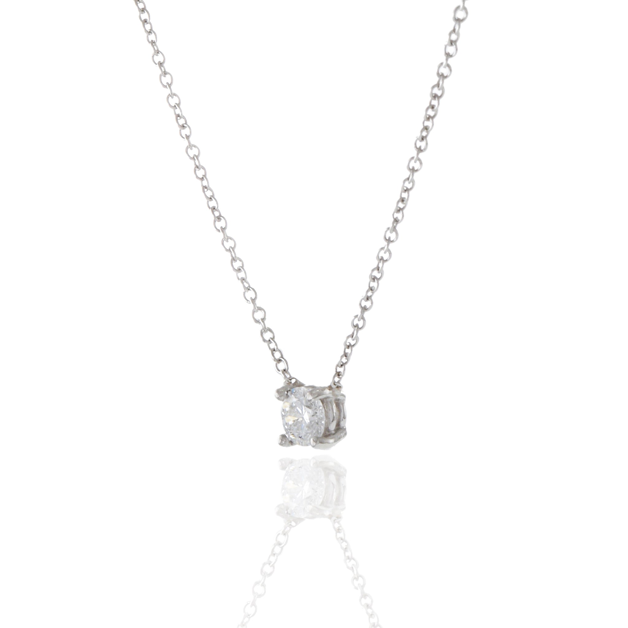 14KT White Gold 0.25CT Round Brilliant Diamond Necklace