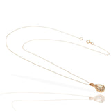 14KT Rose Gold Pear-Shaped Morganite & Diamond Halo Pendant Necklace