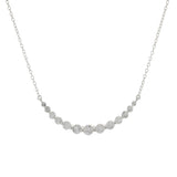 Curved Graduated Diamond Bar Necklace in 14KT White Gold