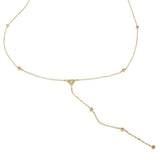 14KT Yellow Gold Triangle Diamond Lariat Necklace