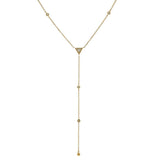14KT Yellow Gold Triangle Diamond Lariat Necklace