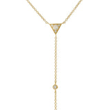 14KT Yellow Gold Triangle Diamond Lariat Necklace