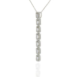 14KT White Gold Diamond Bar Necklace – 0.46CT