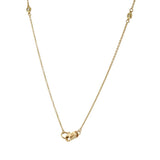 14KT Yellow Gold Bezel Set Diamond Station Necklace with Emerald and Halo