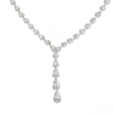 14KT White Gold 2.80CT-TW Diamond Lariat Drop Necklace