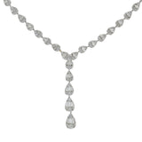 14KT White Gold 2.80CT-TW Diamond Lariat Drop Necklace