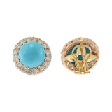 Vintage Turquoise and Diamond Earrings with 14KT Rose Gold
