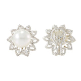 18KT White Gold South Sea Pearl and Diamond Earrings