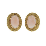 18KT Yellow Gold Estate Angel Skin Coral Clip Earrings