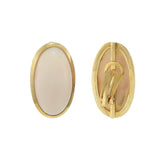 Vintage Retro Era 18KT Yellow Gold Bezel-Set Angel Skin Coral Clip Earrings