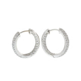 18KT White Gold In-and-Out Pavé Diamond Hoop Earrings