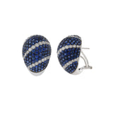 18KT White Gold Sapphire Earrings Huggies