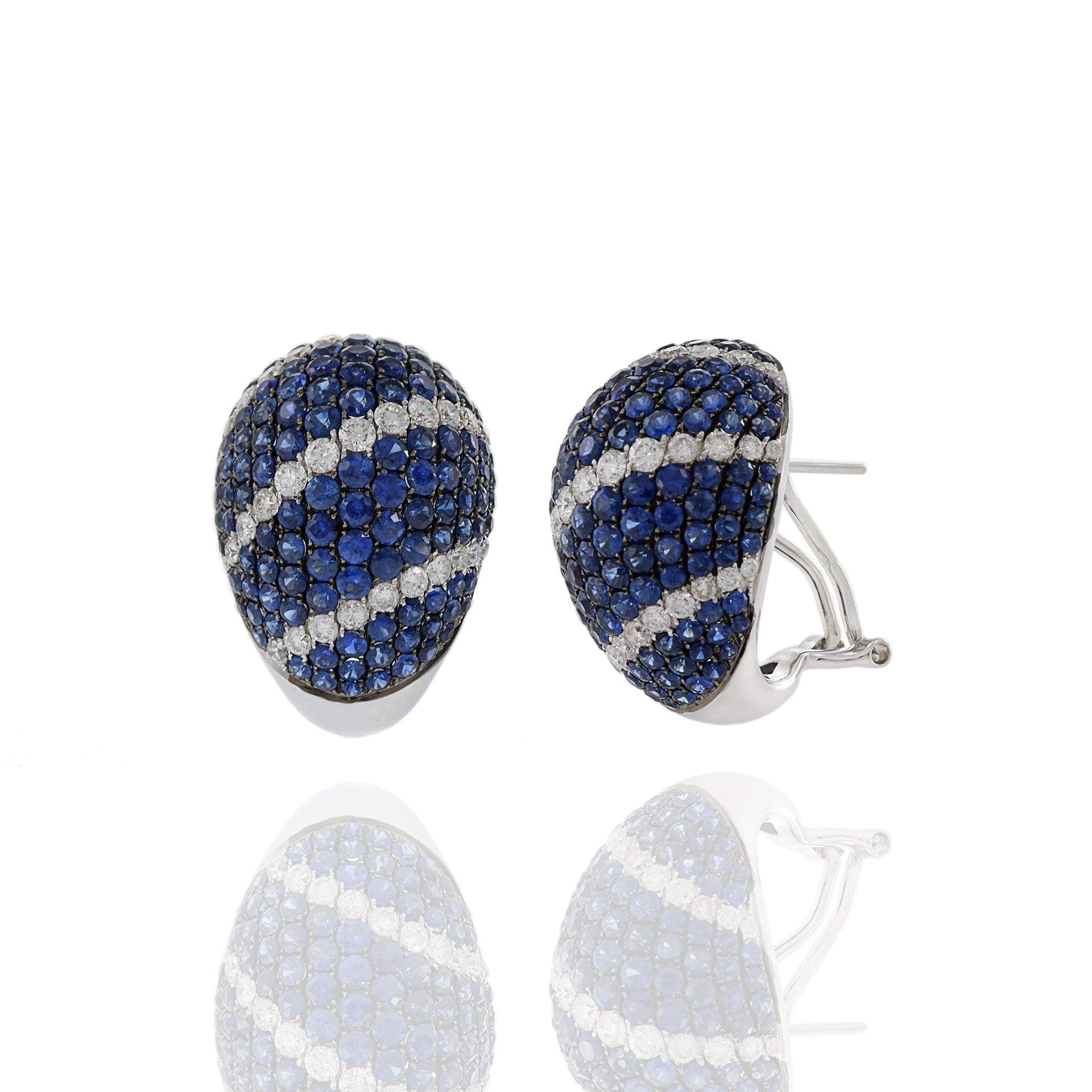 18KT White Gold Sapphire Earrings Huggies