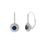 18KT White Gold Sapphire And Diamond Drop Earrings