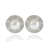 18KT Yellow Gold South Sea Pearl and Diamond Earrings