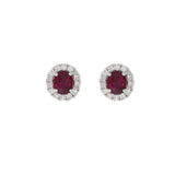 18KT White Gold Ruby And Diamond Earrings