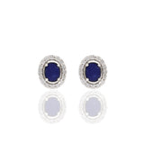 18KT White Gold Sapphire And Diamond Earrings