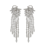 18KT White Gold Diamond Burst Chandelier Earrings