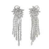 18KT White Gold Diamond Burst Chandelier Earrings