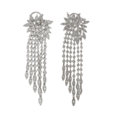 18KT White Gold Diamond Burst Chandelier Earrings