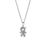 18KT White Gold Boy With Cap Diamond Charm Pendant