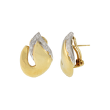 Vintage Retro Era 18KT White and Yellow Gold Diamond Earrings