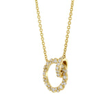 18KT Yellow Gold Pendant Eternity Diamond Circle With Diamond Lock Pendant