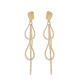 18KT Yellow Gold Interlocking Diamond Drop Earrings