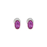 18KT White Gold Ruby And Diamond Earrings