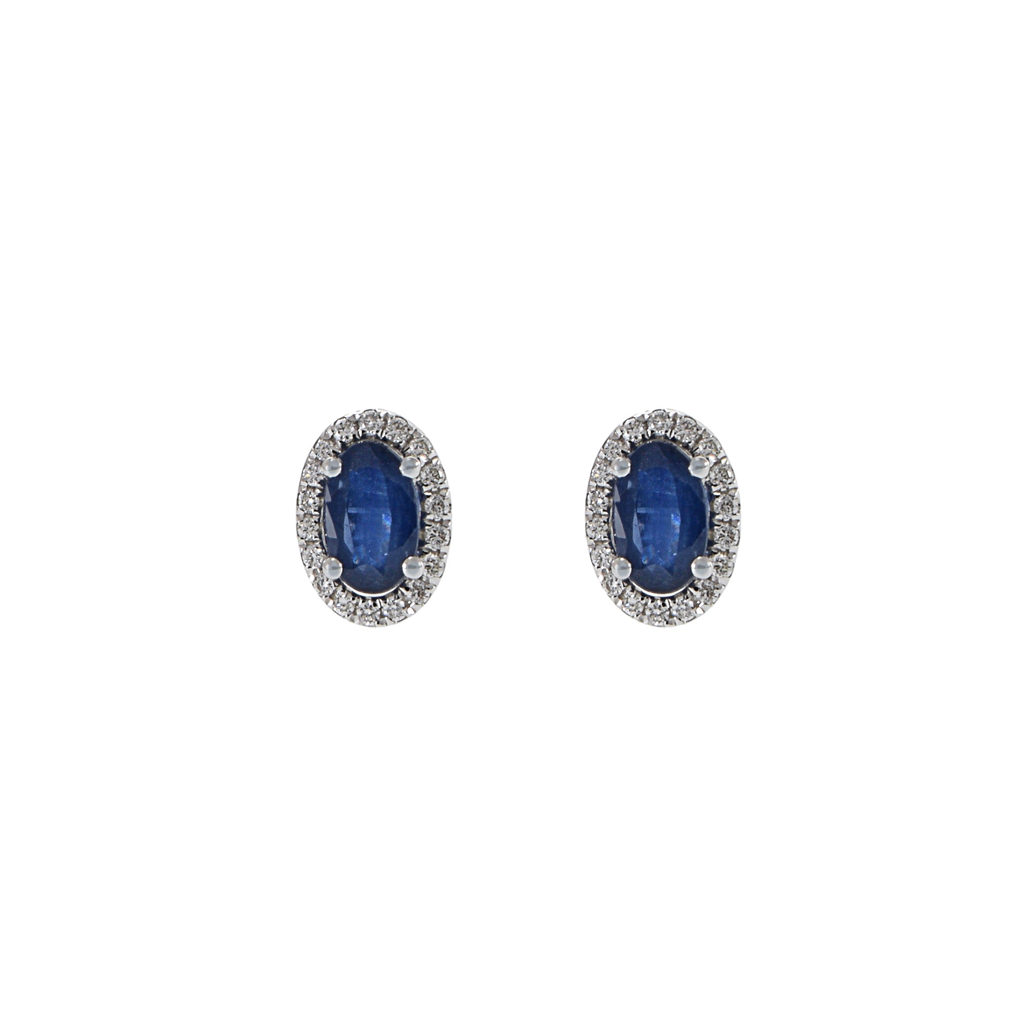 18KT White Gold Sapphire And Diamond Earrings