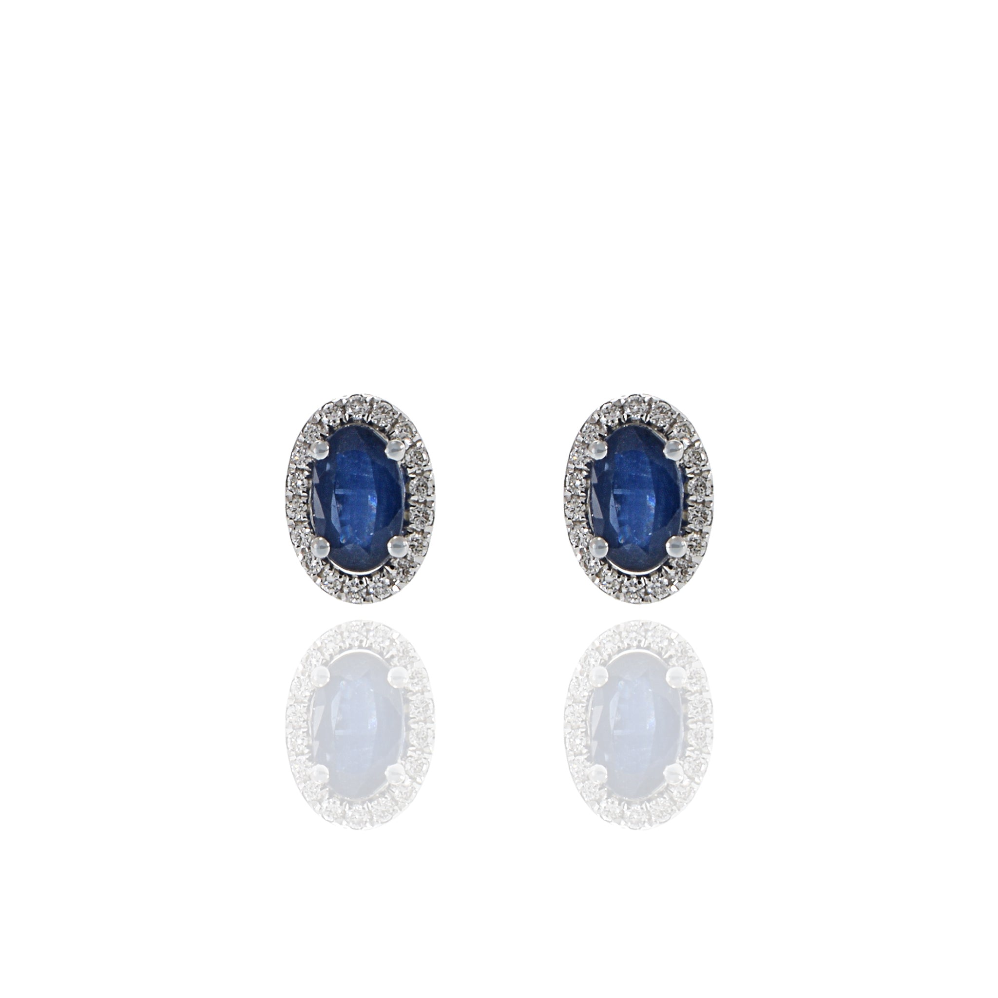 18KT White Gold Sapphire And Diamond Earrings