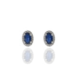 18KT White Gold Sapphire And Diamond Earrings