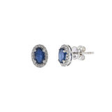 18KT White Gold Sapphire And Diamond Earrings